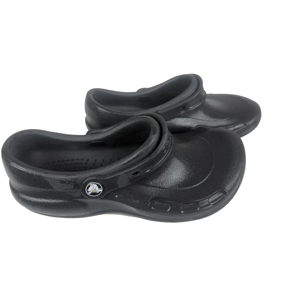 Crocs Bistro Black Work Clogs Unisex Men 5 Women 7 Slip Resistant Chef Nurse EUC